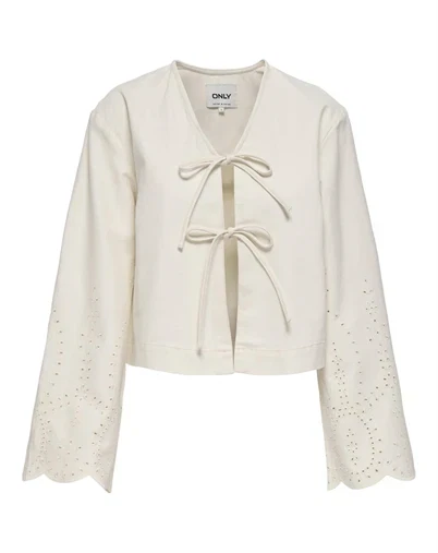 Only - ONLElsa Crochet Jakke - Cloud Dancer 